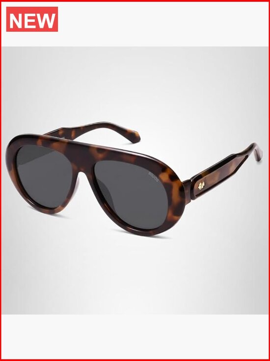 Accessories - Trendy Oversized Polarized Aviator Sunglasses Retro 70s UV400 Protection Unisex
